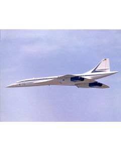 Supersonic passenger jet flying against a blue sky, showcasing Air France livery.