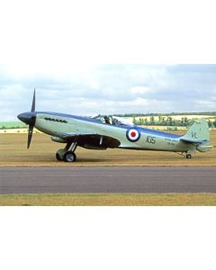 Supermarine Seafire F.Mk.XVII– Parallel to Runway | Aviation Print by Stuart H Bourne – SKU 33555