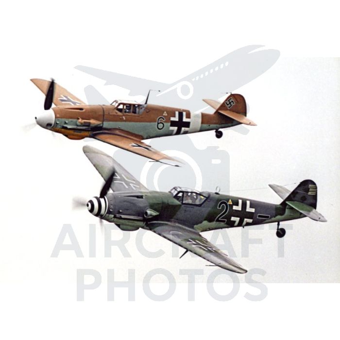 Bf109-GUSTV-and-HA1112-DHDME-North-Weald-1995-Stuart-H-Bourne