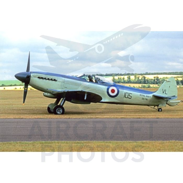 Supermarine Seafire F.Mk.XVII– Parallel to Runway | Aviation Print by Stuart H Bourne